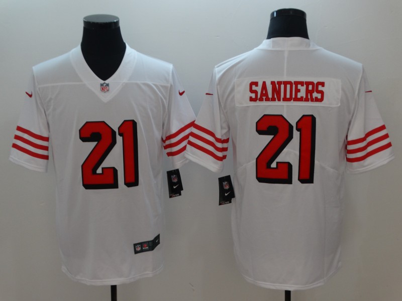 Men's San Francisco 49ers Deion Sanders #21 White Jersey